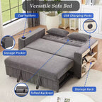 Divano letto estraibile 61.4 Divano convertibile a due posti Divano letto moderno con schienale regolabile per soggiorno, verde
