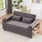 Divano letto estraibile 61.4 Divano convertibile a due posti Divano letto moderno con schienale regolabile per soggiorno, verde