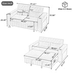 Divano letto estraibile 61.4 Divano convertibile a due posti Divano letto moderno con schienale regolabile per soggiorno, verde