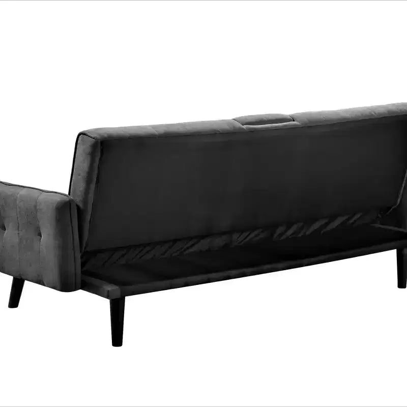 Divano letto da 72", schienale pieghevole convertibile in letto matrimoniale con portabicchieri e tavolino a ribalta