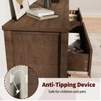Comò moderno scanalato largo 5 cassetti, mobile contenitore in legno per camera da letto, cameretta, corridoio, soggiorno, rovere naturale 5 vani
