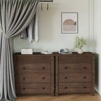 Comò moderno scanalato largo 5 cassetti, mobile contenitore in legno per camera da letto, cameretta, corridoio, soggiorno, rovere naturale 5 vani