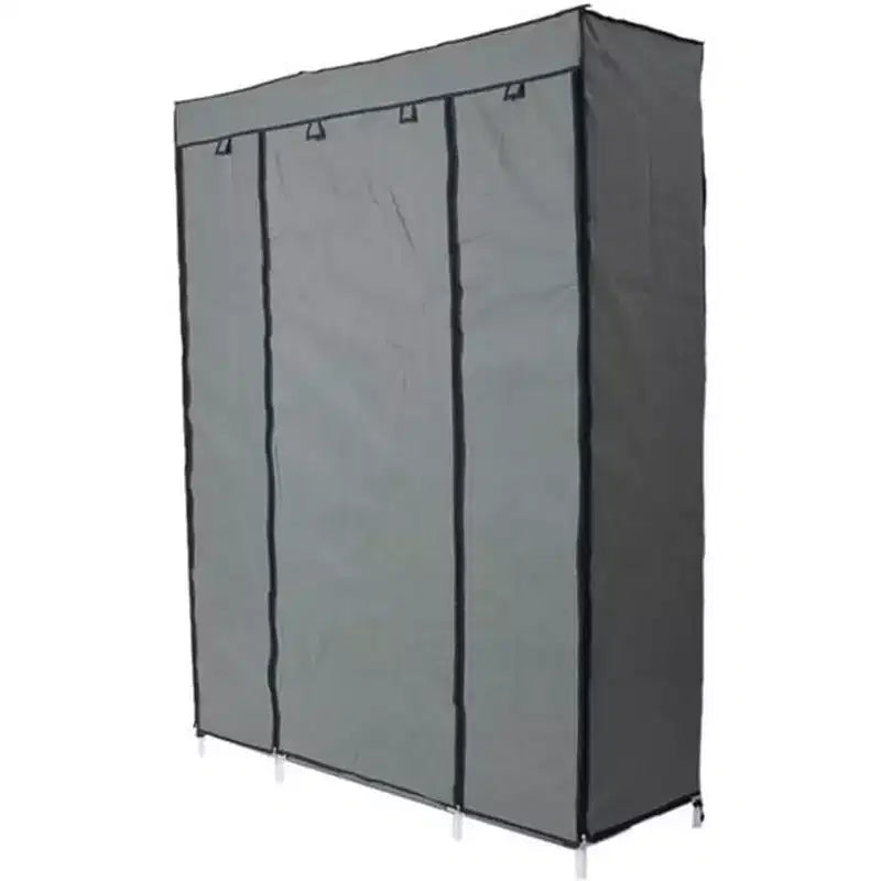 Armadio in tessuto non tessuto, organizer a 5 ripiani e 12 cubi, 133x46x170cm, grigio, per casa o dormitorio
