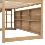 Letto singolo a forma di casetta con scivolo, struttura salvaspazio con libreria e ripiani contenitori integrati