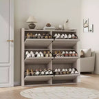 Scarpiera con 6 cassetti a ribalta, Mobile scarpiera in legno con ripiano regolabile, Porta scarpe per ingresso, Scarpiera nascosta per corridoio