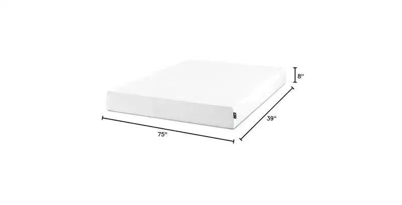 Materasso in memory foam al tè verde, gemello da 8 pollici, senza fibra di vetro, sensazione medio-rigida, sollievo dalla pressione a zone, schiume e tessuto certificati sicuri