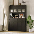 71 Kitchen Pantry Cabinet, Freestanding Kitchen Hutch with 2 Drawers & Microwave Stand, Wooden Coffee Bar Cabinet for Living Room Kitchen