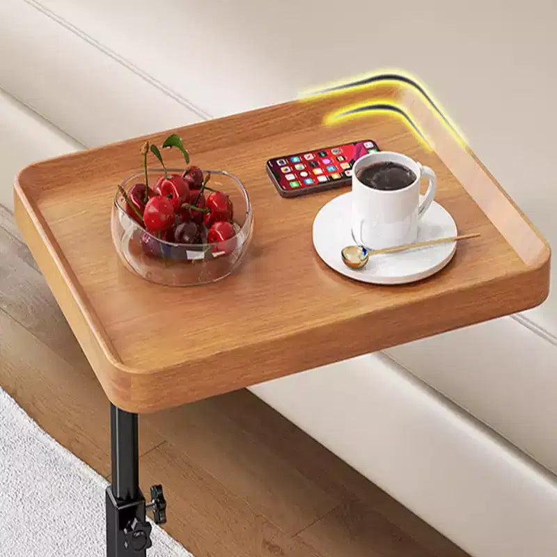 Tavolino a C con Vassoio Girevole a 360° per TV, Altezza Regolabile (45-60 cm), Set da 1, Perfetto per Piccoli Spazi e Divani