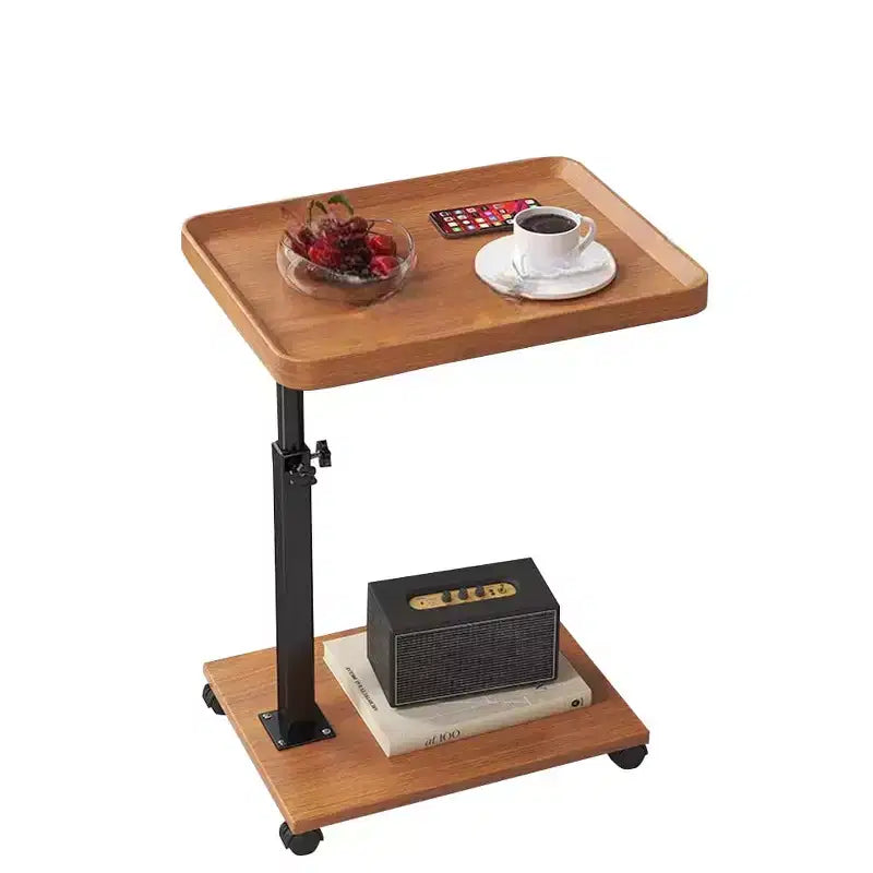 Tavolino a C con Vassoio Girevole a 360° per TV, Altezza Regolabile (45-60 cm), Set da 1, Perfetto per Piccoli Spazi e Divani