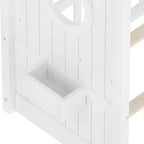 Letto a capanna singolo con tetto a ripiani per camera da letto, bianco
