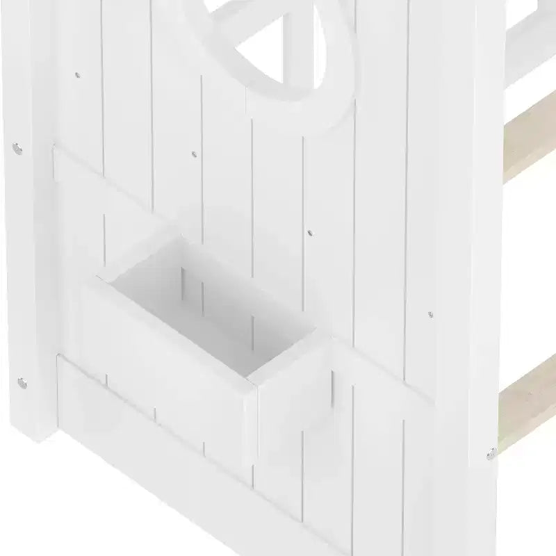 Letto a capanna singolo con tetto a ripiani per camera da letto, bianco