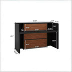 Bancone Reception Moderno, Grande Tavolo da Banco Reception con Luci a LED