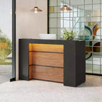 Bancone Reception Moderno, Grande Tavolo da Banco Reception con Luci a LED