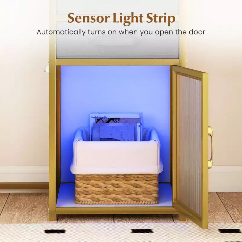 Toeletta con specchio illuminato girevole, tavolo da trucco da 55'' con organizer