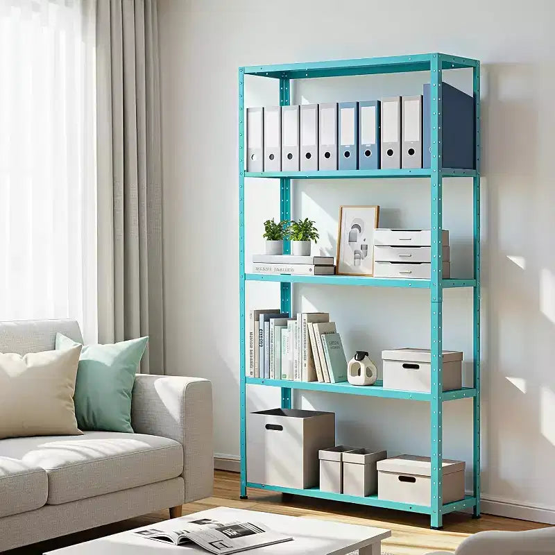 Scaffale in metallo resistente a 5 ripiani - Unità di scaffalatura in acciaio regolabile per garage, cucina - Scaffale multiuso industriale 173A x 89L x 30P cm - Verde chiaro