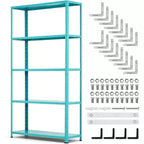 Scaffale in metallo resistente a 5 ripiani - Unità di scaffalatura in acciaio regolabile per garage, cucina - Scaffale multiuso industriale 173A x 89L x 30P cm - Verde chiaro