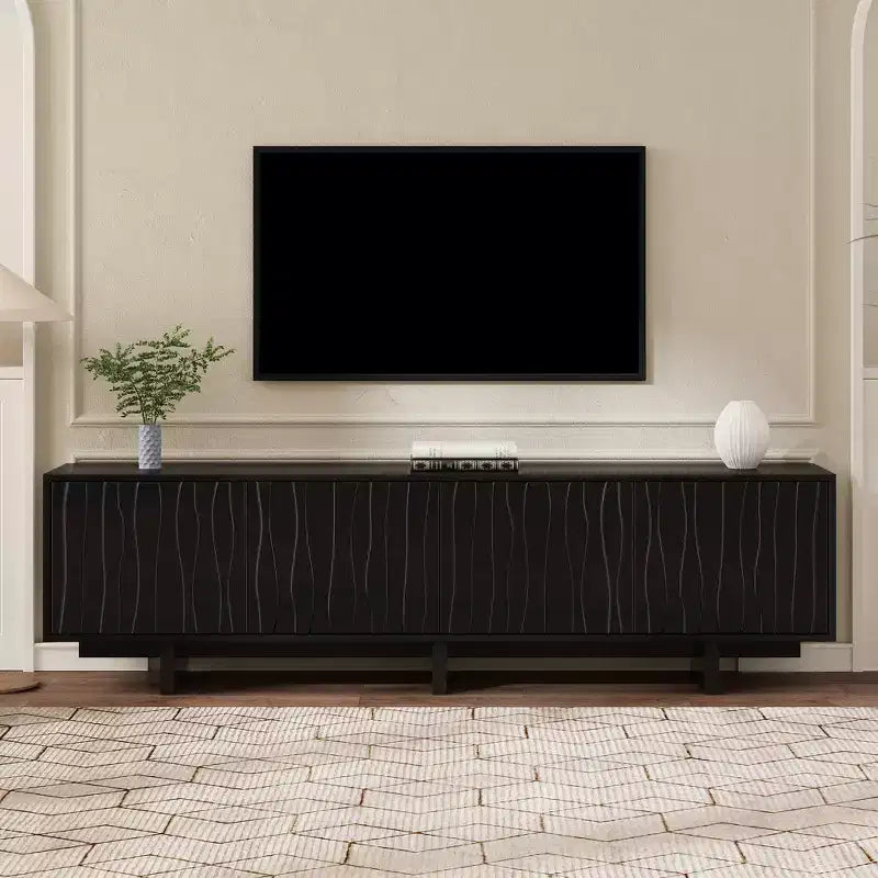 Mobile TV/Consolle multimediale in stile retrò con venature del legno per soggiorno