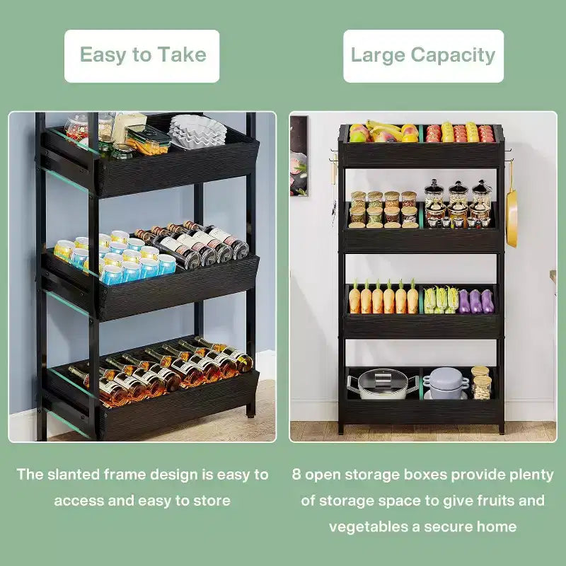 Espositore per Snack al Dettaglio a 4 Ripiani con 4 Ganci, adatto a venditori ambulanti, negozi, supermercati e cucine casalinghe