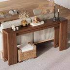 Tavolo consolle rustico 180 cm, in legno, stretto e rettangolare, da divano per ufficio e casa, facile da montare