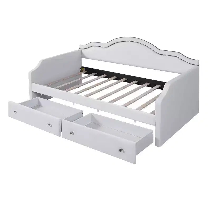 Divano Letto Rivestito in Velluto con 2 Cassetti