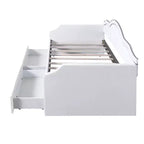 Divano Letto Rivestito in Velluto con 2 Cassetti