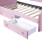 Divano Letto Rivestito in Velluto con 2 Cassetti