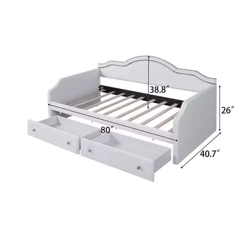 Divano Letto Rivestito in Velluto con 2 Cassetti