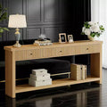 Console Table, Long Wooden Sofa Table with 3 Drawers