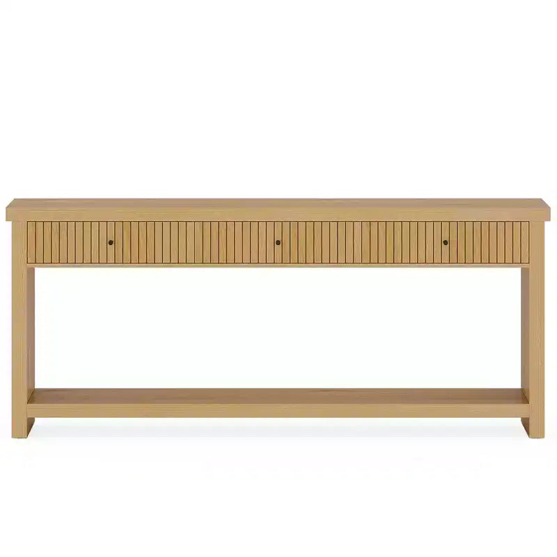 Console Table, Long Wooden Sofa Table with 3 Drawers