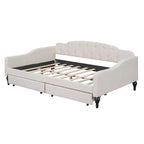 Divano Letto Imbottito Capitonnè Full Size con Due Cassetti, Facile da Montare