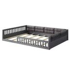 Letto a piattaforma in legno full size?Con spondina, cuscino, facile montaggio