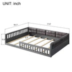 Letto a piattaforma in legno full size?Con spondina, cuscino, facile montaggio