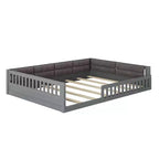 Letto a piattaforma in legno full size?Con spondina, cuscino, facile montaggio