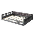 Letto a piattaforma in legno full size?Con spondina, cuscino, facile montaggio