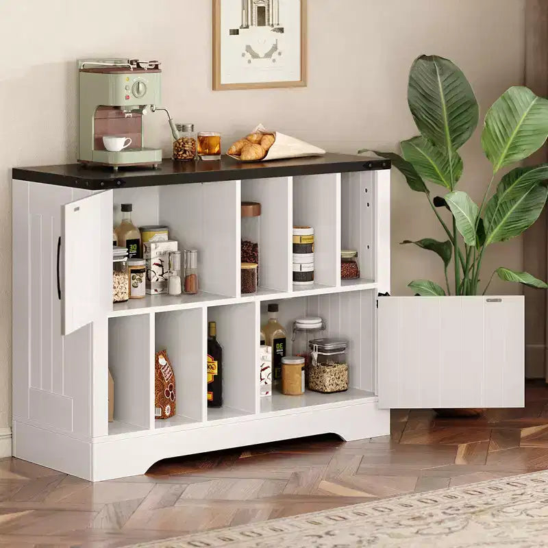 Mobile Contenitore per Vinili Grande, Contiene Oltre 450 Album, Supporto per Giradischi in Legno Stile Fattoria da 99 cm con Ante a Scorrimento, Console Multimediale per Soggiorno