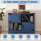 Mobile Contenitore per Vinili Grande, Contiene Oltre 450 Album, Supporto per Giradischi in Legno Stile Fattoria da 99 cm con Ante a Scorrimento, Console Multimediale per Soggiorno
