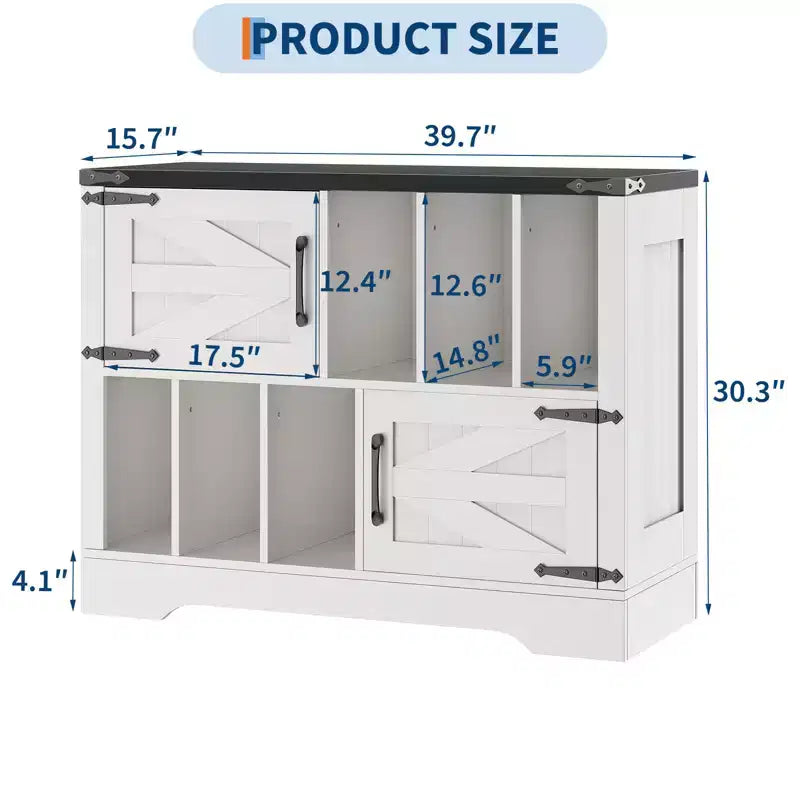 Mobile Contenitore per Vinili Grande, Contiene Oltre 450 Album, Supporto per Giradischi in Legno Stile Fattoria da 99 cm con Ante a Scorrimento, Console Multimediale per Soggiorno
