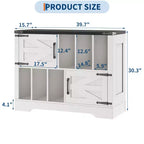 Mobile Contenitore per Vinili Grande, Contiene Oltre 450 Album, Supporto per Giradischi in Legno Stile Fattoria da 99 cm con Ante a Scorrimento, Console Multimediale per Soggiorno