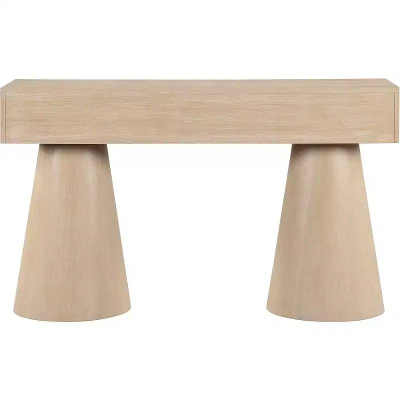 Consolle impiallacciata in rovere naturale
