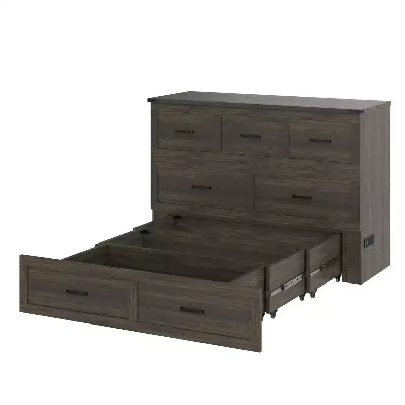 Letto a piattaforma pieghevole Queen Size con stazione di ricarica, cassetto portaoggetti, facile da montare