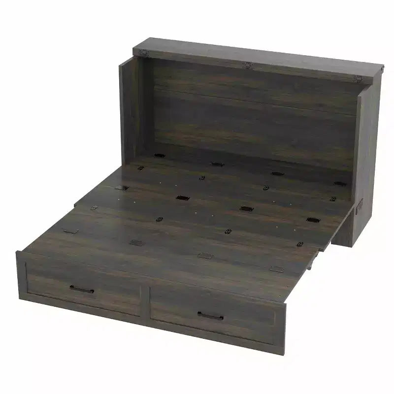 Letto a piattaforma pieghevole Queen Size con stazione di ricarica, cassetto portaoggetti, facile da montare