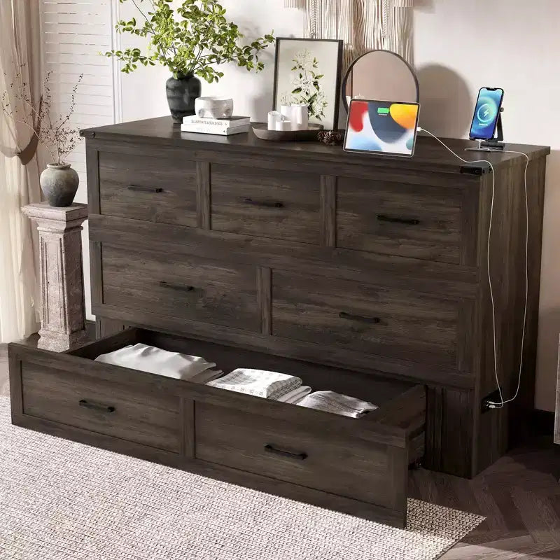 Letto a piattaforma pieghevole Queen Size con stazione di ricarica, cassetto portaoggetti, facile da montare