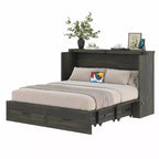 Letto a piattaforma pieghevole Queen Size con stazione di ricarica, cassetto portaoggetti, facile da montare