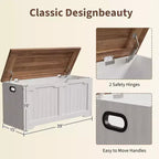 Panca Contenitore dal Design Rustico - Cassapanca con 2 Cerniere di Sicurezza, 40 x 100 x 48 cm, Ideale per Ingresso, Camera da Letto e Soggiorno