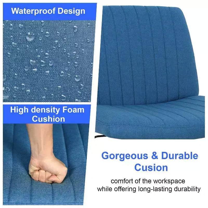 Sedia Criss Cross con Ruote, Senza Braccioli, Sedia da Scrivania Girevole Regolabile in Altezza con Sedile Ampio Imbottito per Ufficio Domestico