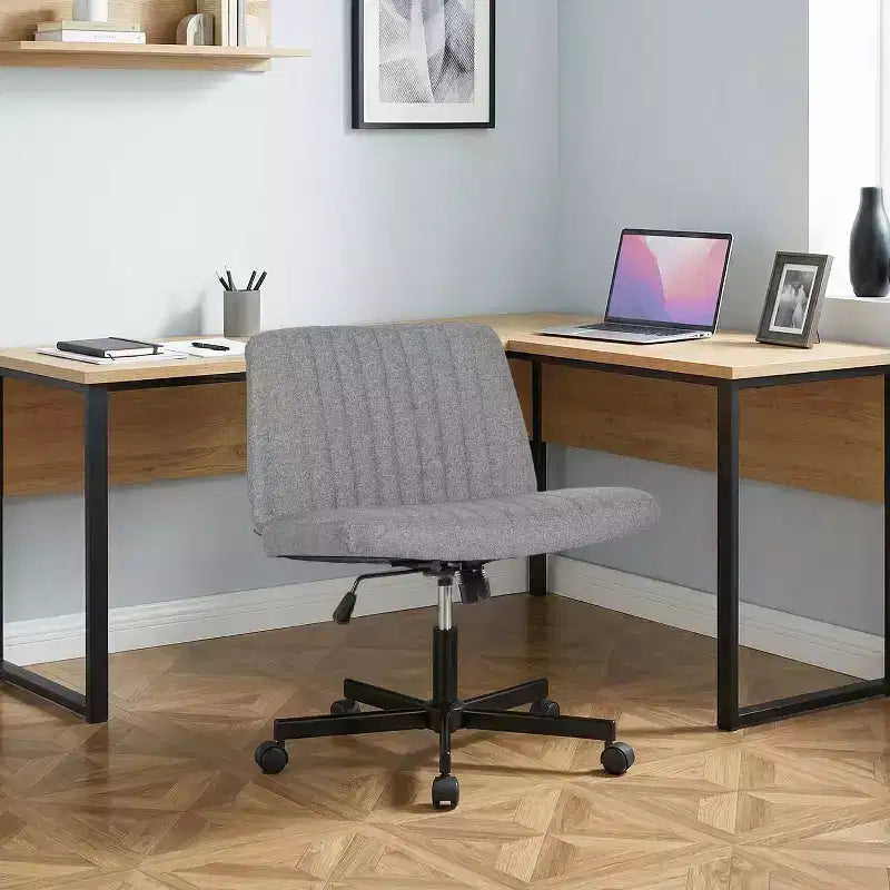 Sedia Criss Cross con Ruote, Senza Braccioli, Sedia da Scrivania Girevole Regolabile in Altezza con Sedile Ampio Imbottito per Ufficio Domestico