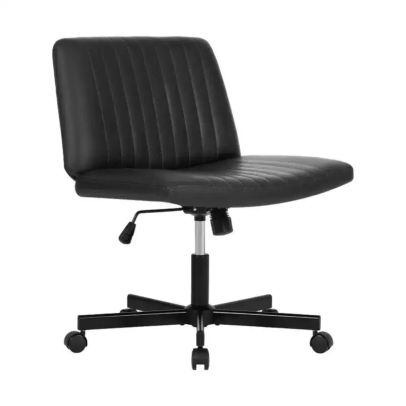 Sedia Criss Cross con Ruote, Senza Braccioli, Sedia da Scrivania Girevole Regolabile in Altezza con Sedile Ampio Imbottito per Ufficio Domestico