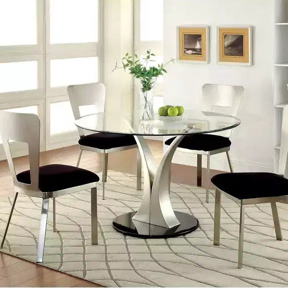 Set of 2 Langton Rectangular Back Chairs Silver/Black - HOMES: Inside + Out: Upholstered, Powder-Coated Steel Frame