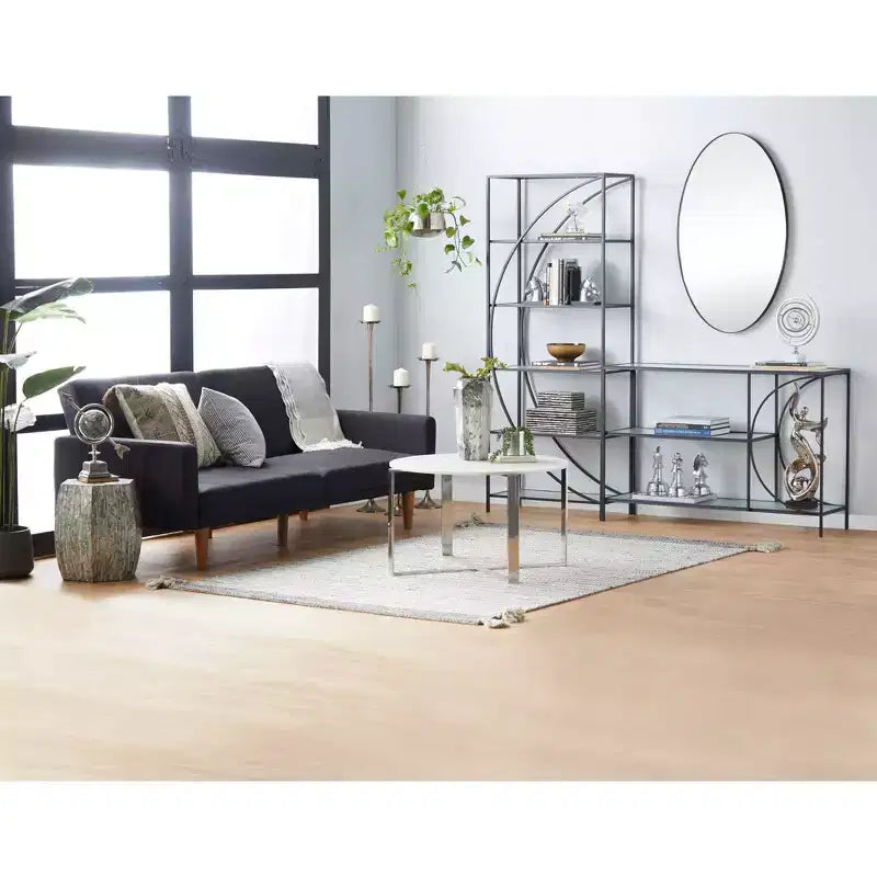 Tavolino Esagonale Decorativo con Intarsi in Concha di Legno