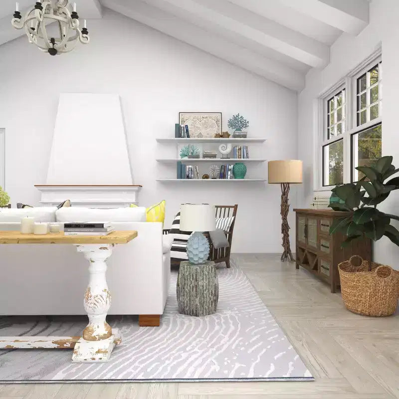Tavolino Esagonale Decorativo con Intarsi in Concha di Legno